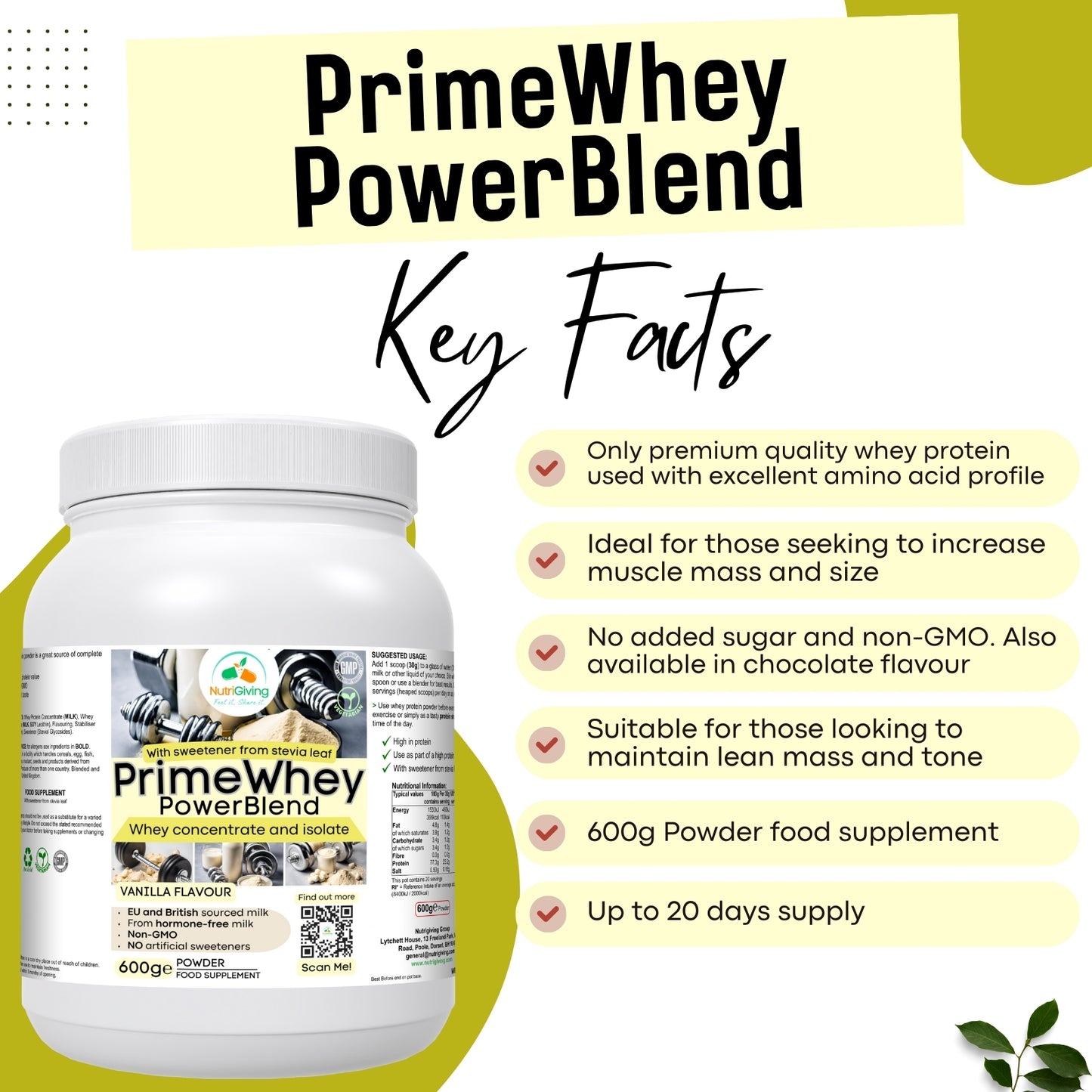 PrimeWhey PowerBlend (Vanilla Flavour)